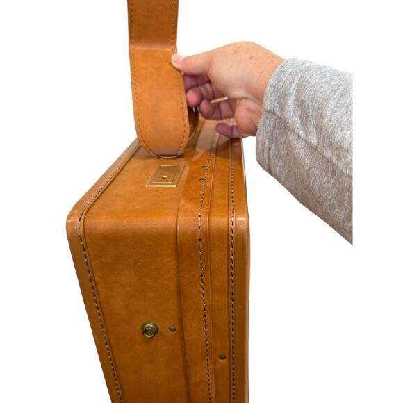 HARTMANN Tan Belting Leather Briefcase 5” Attache Hardcase Travel Vintage - Picture 10 of 16